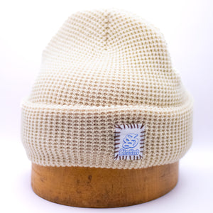 Beige Waffle Knit Skullcap