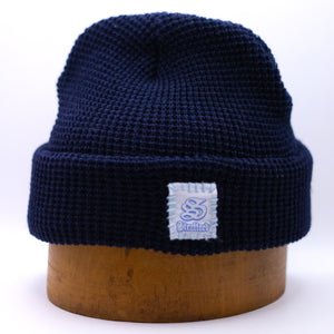 Navy Waffle Knit Skullcap