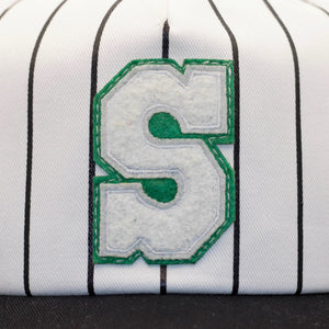 Winged Stripe Snapback Hat - Green